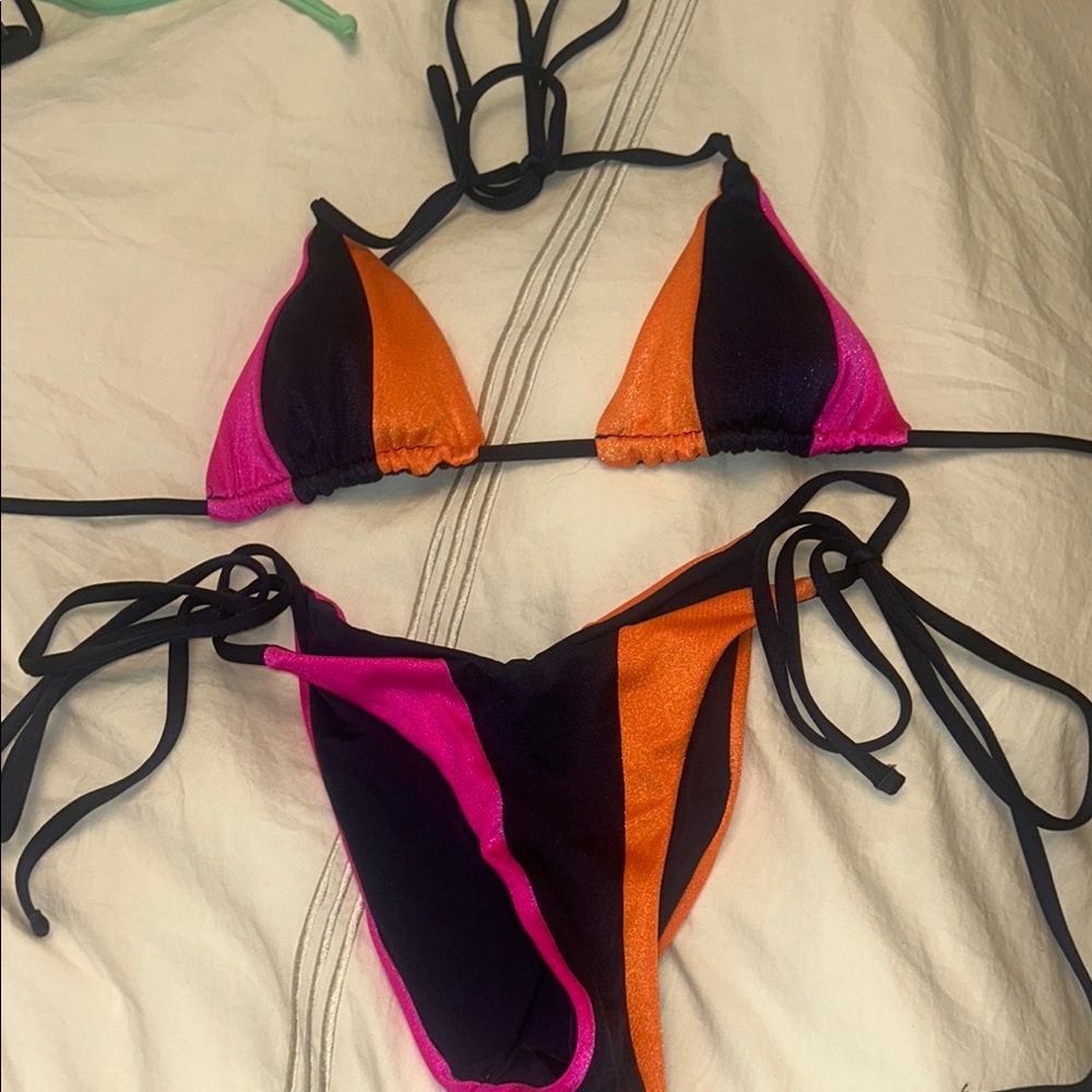 Vibrant Pink and Orange Bikini Set - OneOne swimwear
